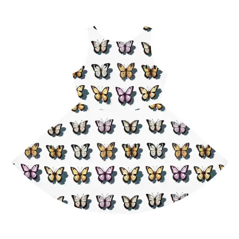 Butterflies Girls Sleeveless Sundress for Summer Fun