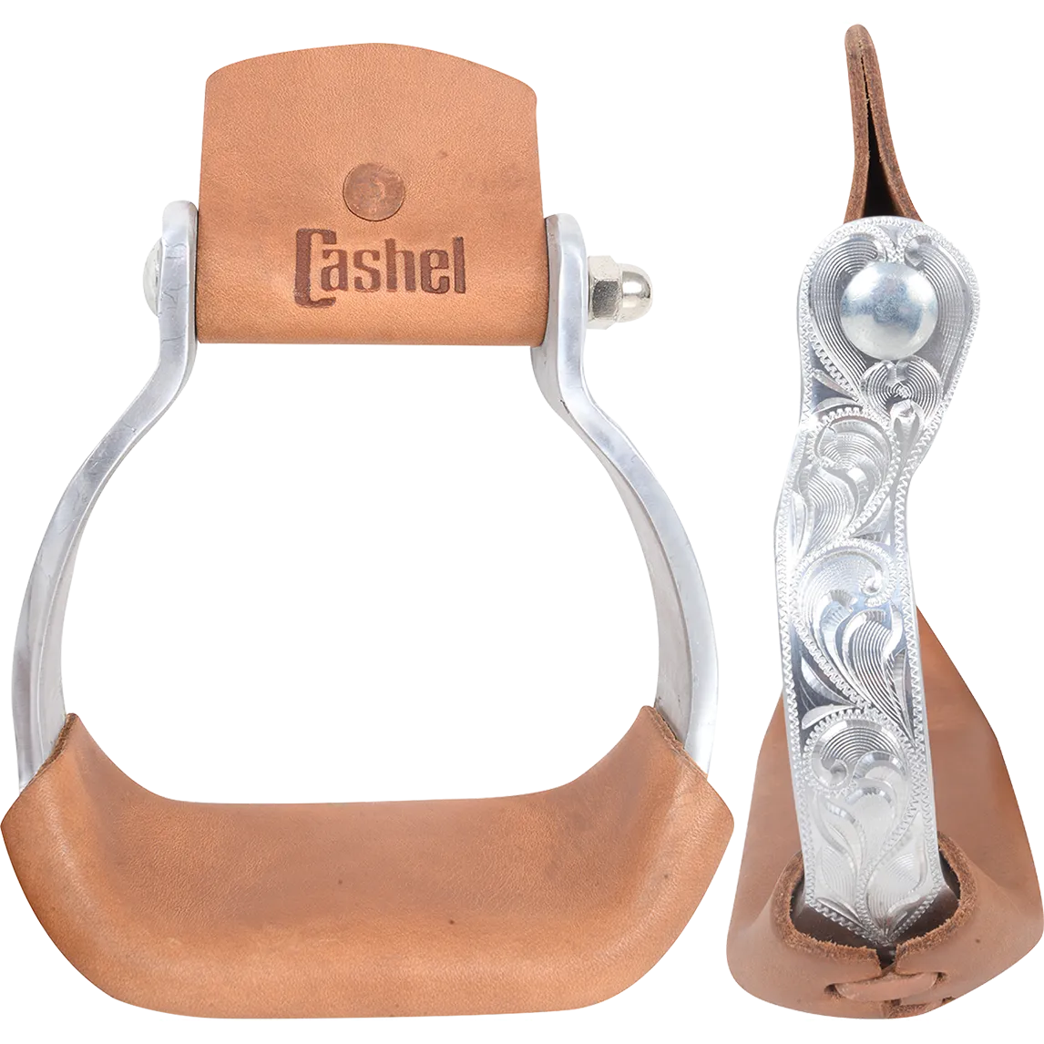 Cashel Youth Aluminum Engraved Slanted Stirrup