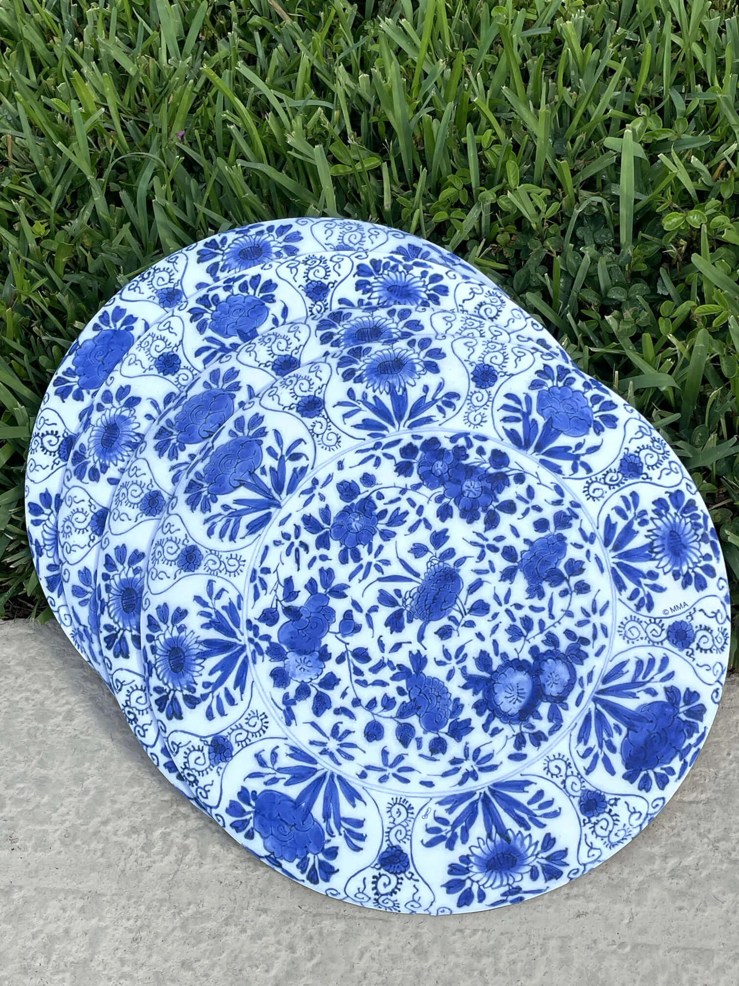 Caspari Delft Die-Cut Placemats