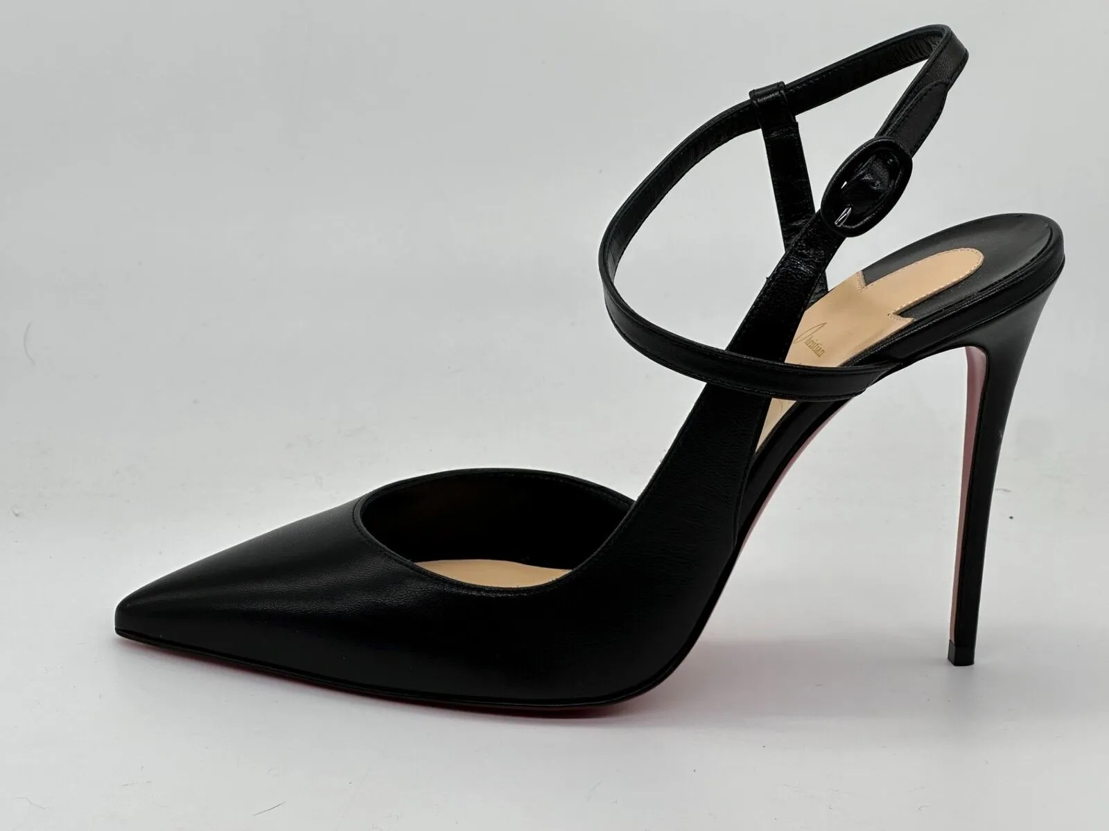 Christian Louboutin JENLOVE 100 Leather Ankle Strap Heels Pump Shoes Sandal $895