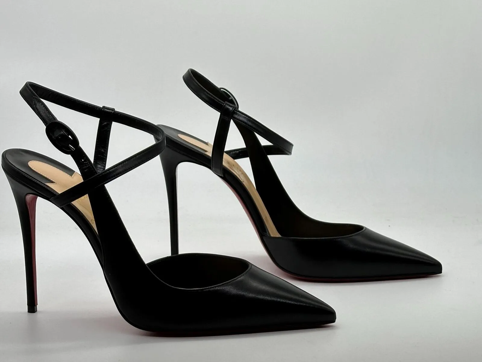 Christian Louboutin JENLOVE 100 Leather Ankle Strap Heels Pump Shoes Sandal $895