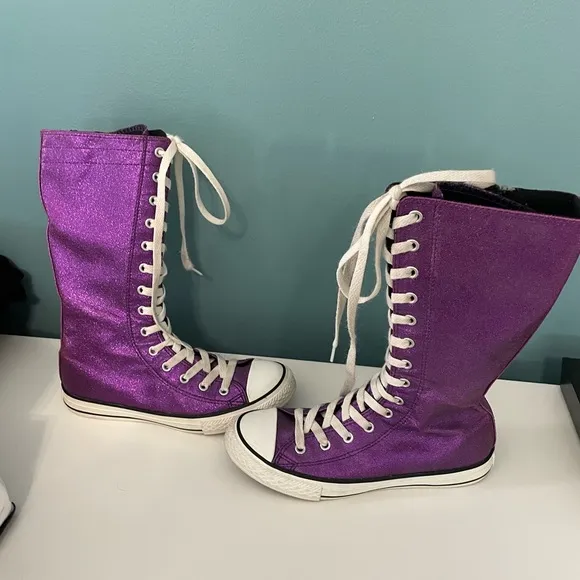 Chuck Taylor purple sparkly  All Star High tops