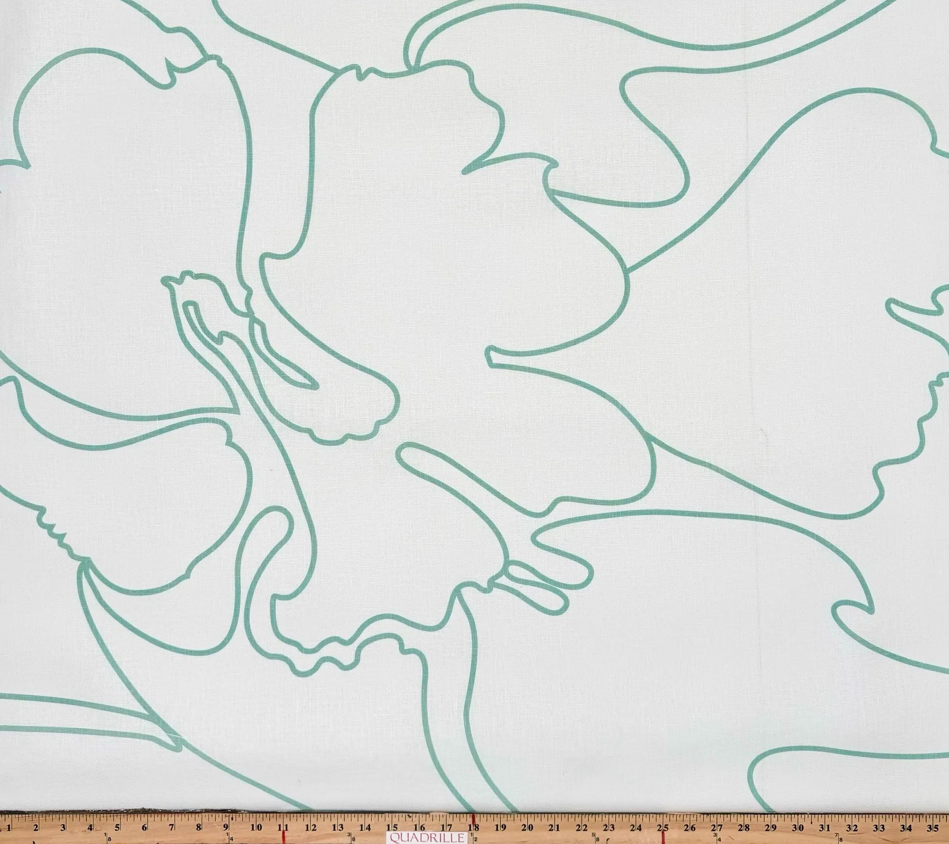 Cloth & Paper Fabric: Capri - Custom Aqua on White Luna Cloth