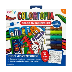 Colortopia Color By Number Paint Marker Kit - Epic Adventures