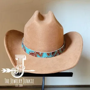 Copper Laredo Embossed Leather Hat Band Only