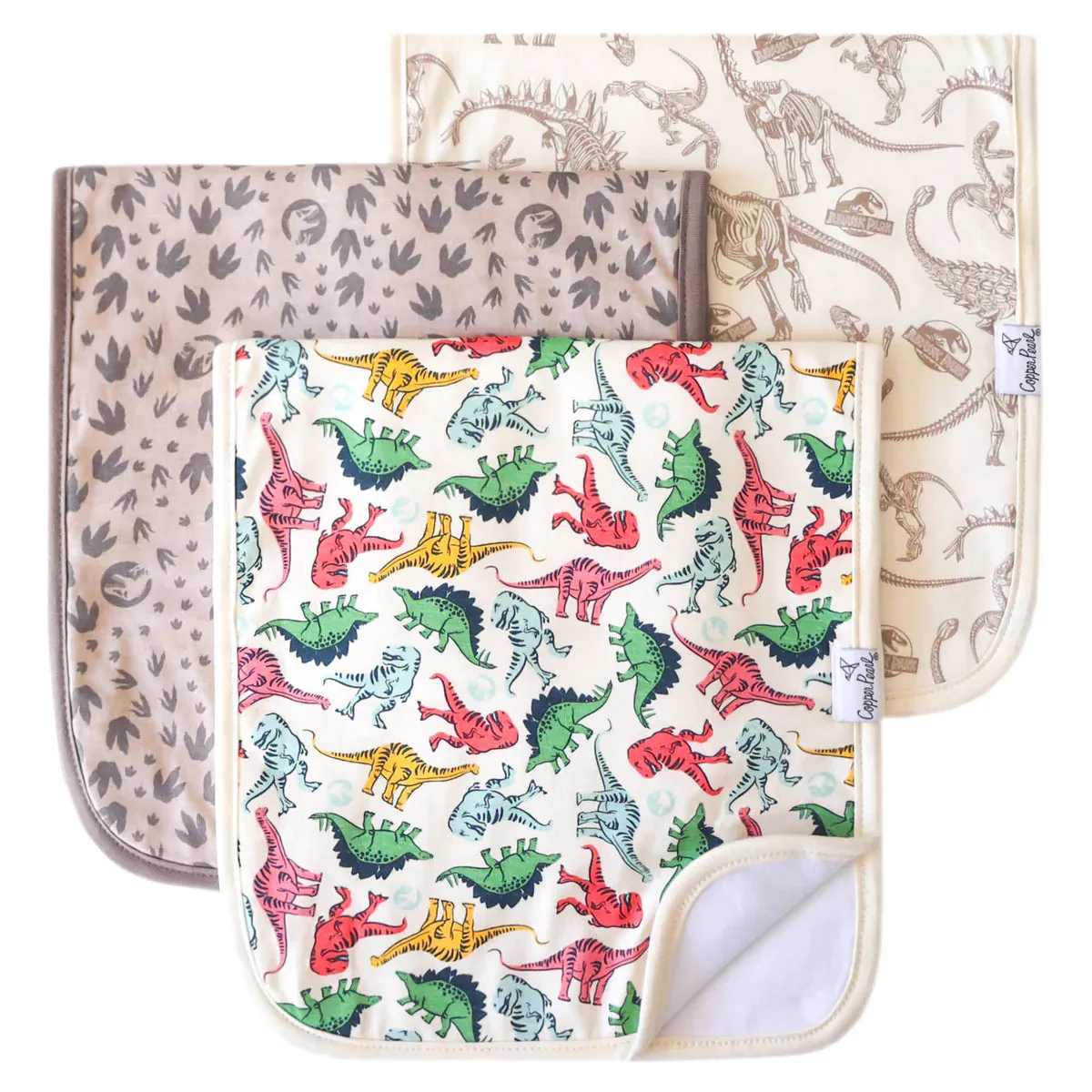 Copper Pearl Jurassic Park Burp Cloth Set (3 Pack)
