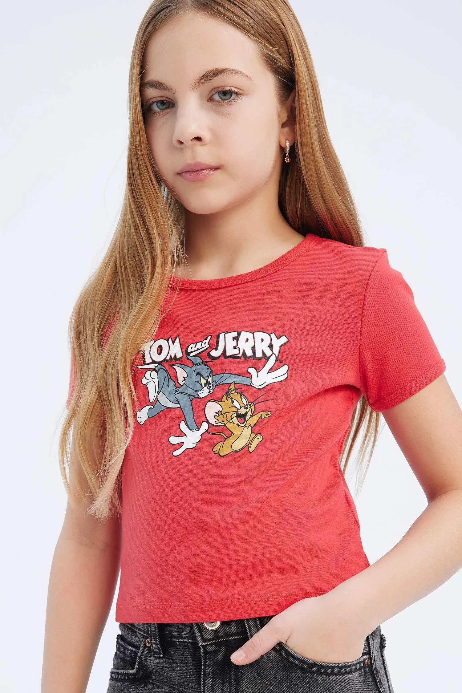 Crop Tom & Jerry Licensed Short Sleeve T-Shirt
