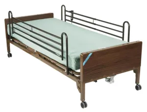 Delta Ultra Light Semi Electric Hospital Bed with Full Rails and Innerspring Mattress - 1 Each