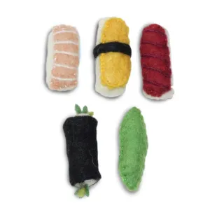Dharma Dog Karma Cat Sushi Wool Cat Toy, 3-pack
