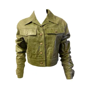 Dior Green Cropped Logo Jacket