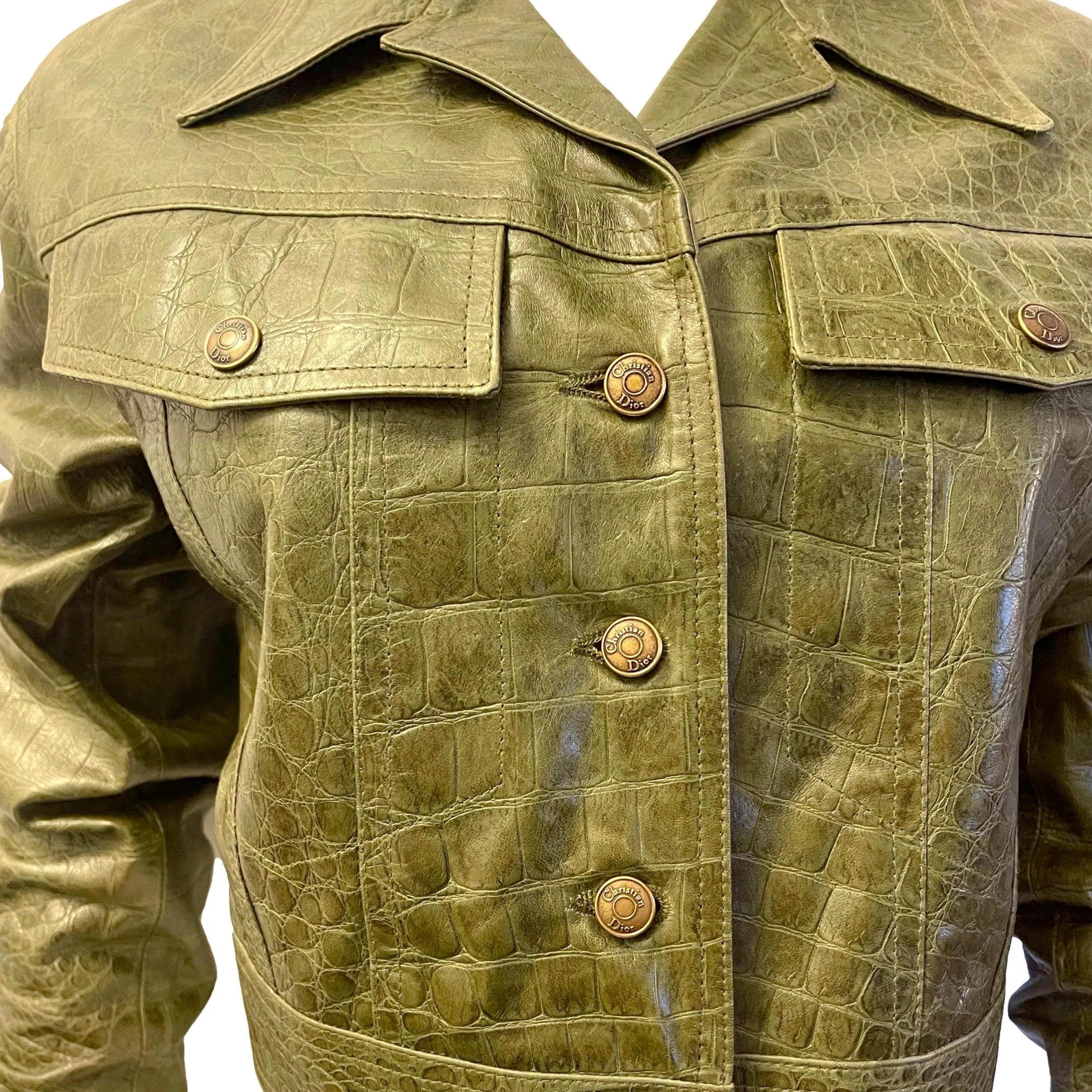 Dior Green Cropped Logo Jacket