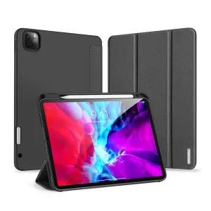 DUX DUCIS for iPad Pro 12.9 2020 Fall Resistant Smart Stay Cover Leather Protective Case with Pen Holder  black