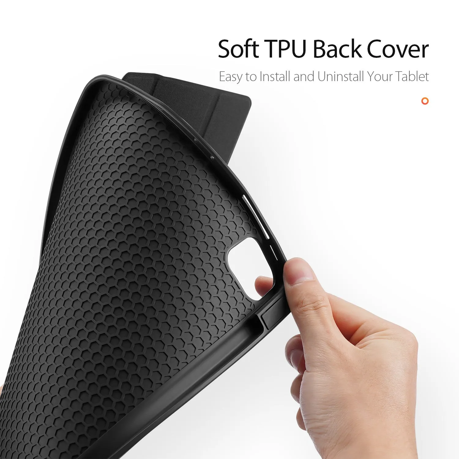 DUX DUCIS for iPad Pro 12.9 2020 Fall Resistant Smart Stay Cover Leather Protective Case with Pen Holder  black