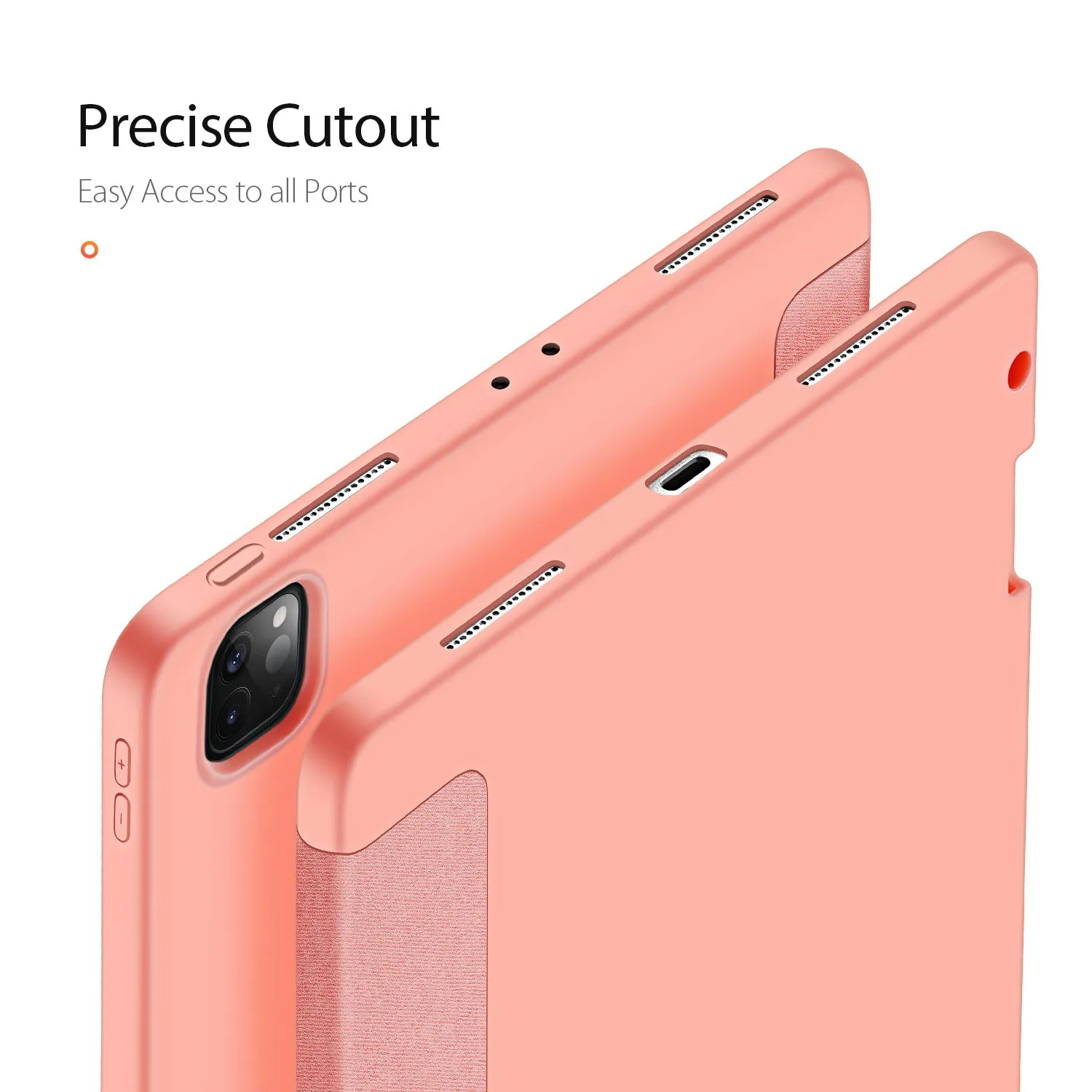 DUX DUCIS for iPad Pro 12.9 2020 Fall Resistant Smart Stay Cover Leather Protective Case with Pen Holder  Pink