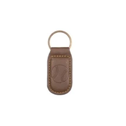 Embossed Leather Keychain