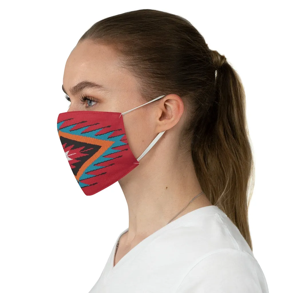 Ethnic Red and Blue Colorful Pattern Printed Fabric Face Mask Aztec Tribal