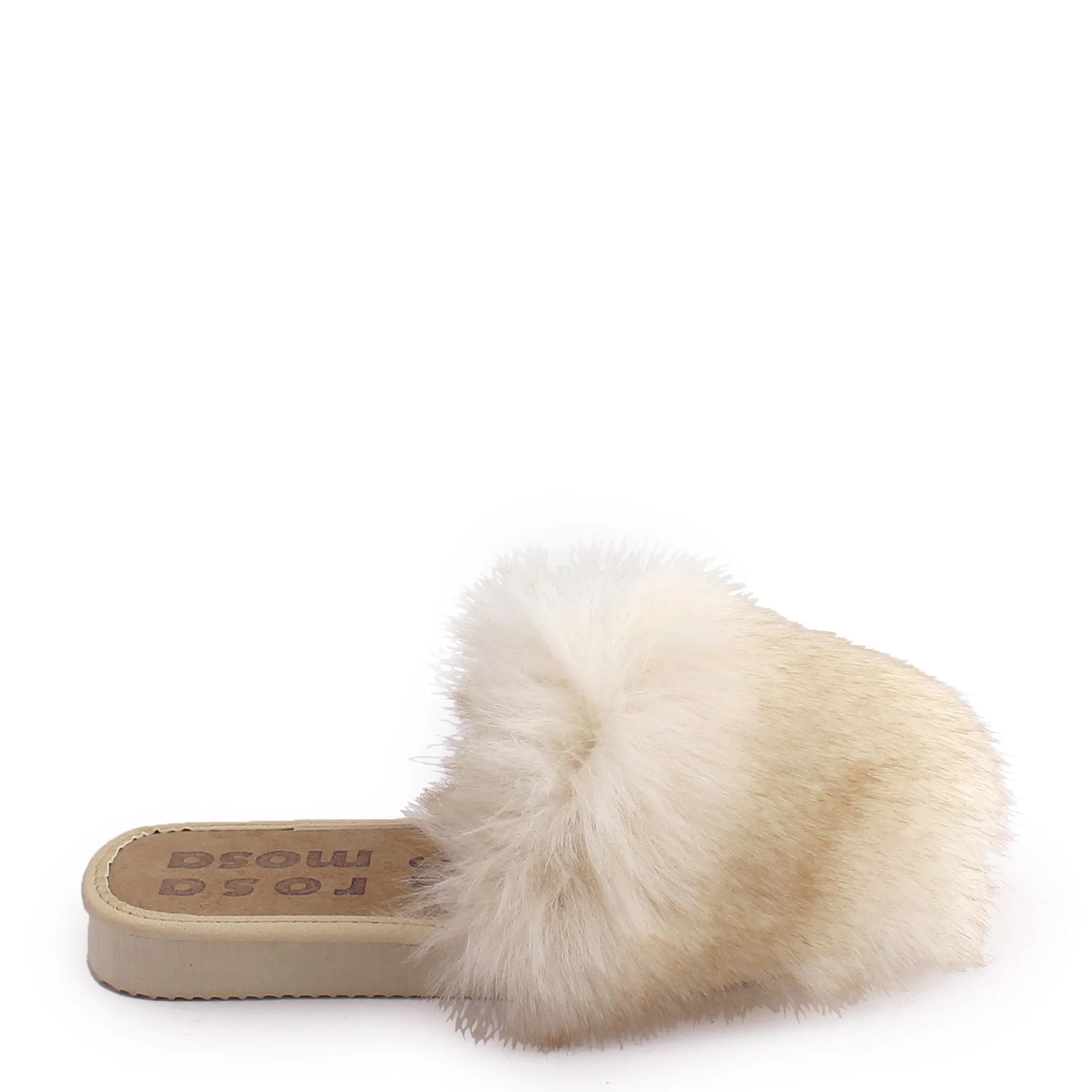 Faux Fur Slippers   White Fox