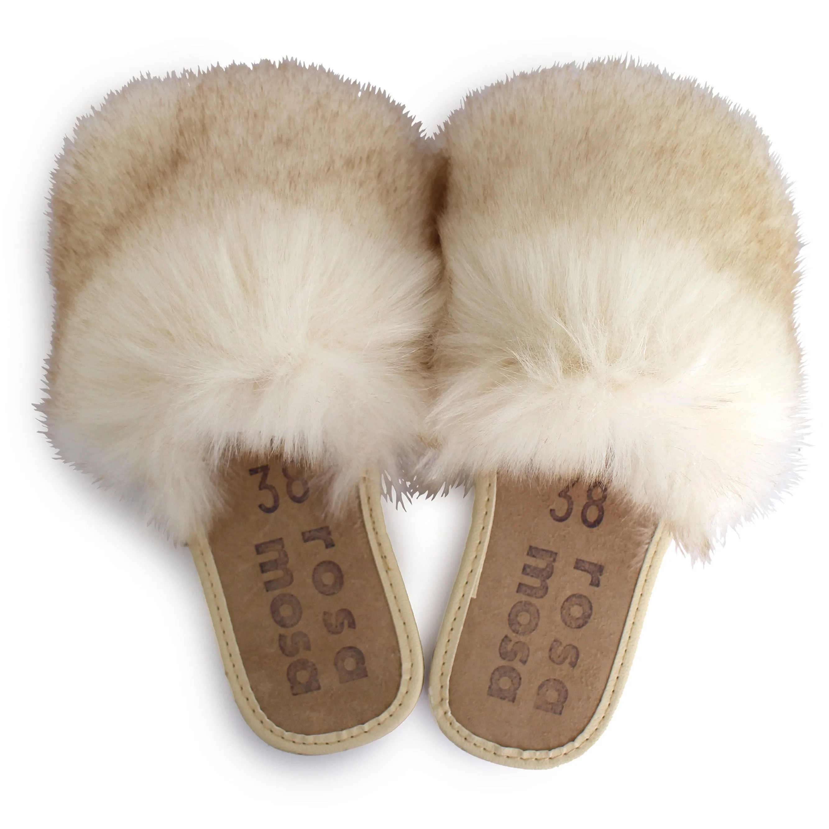 Faux Fur Slippers   White Fox