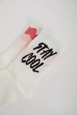 Girl 2 Pcs Cotton Long Socks