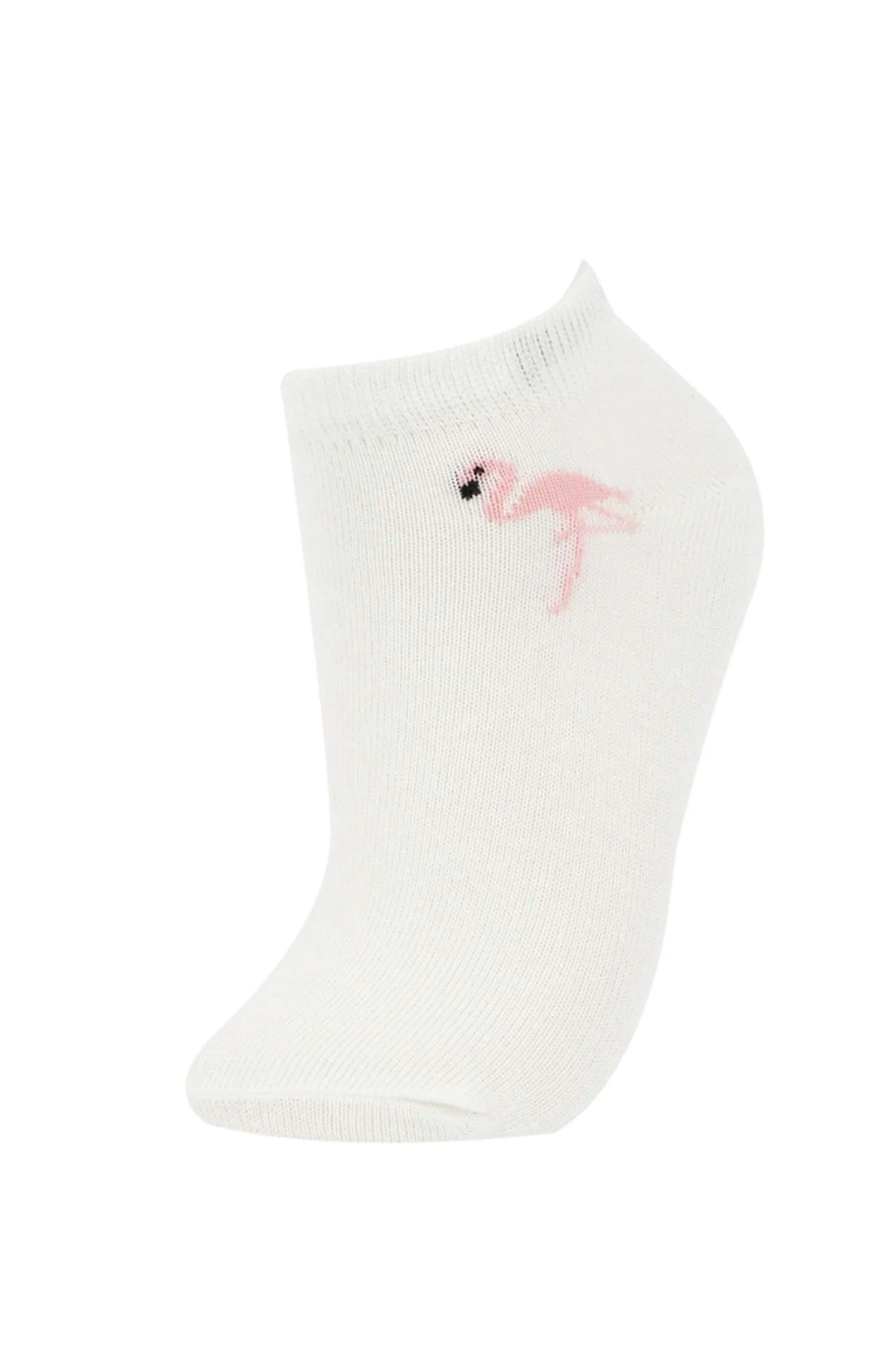 Girl 5 Pcs Cotton and Flamingo Printed Patik Socks