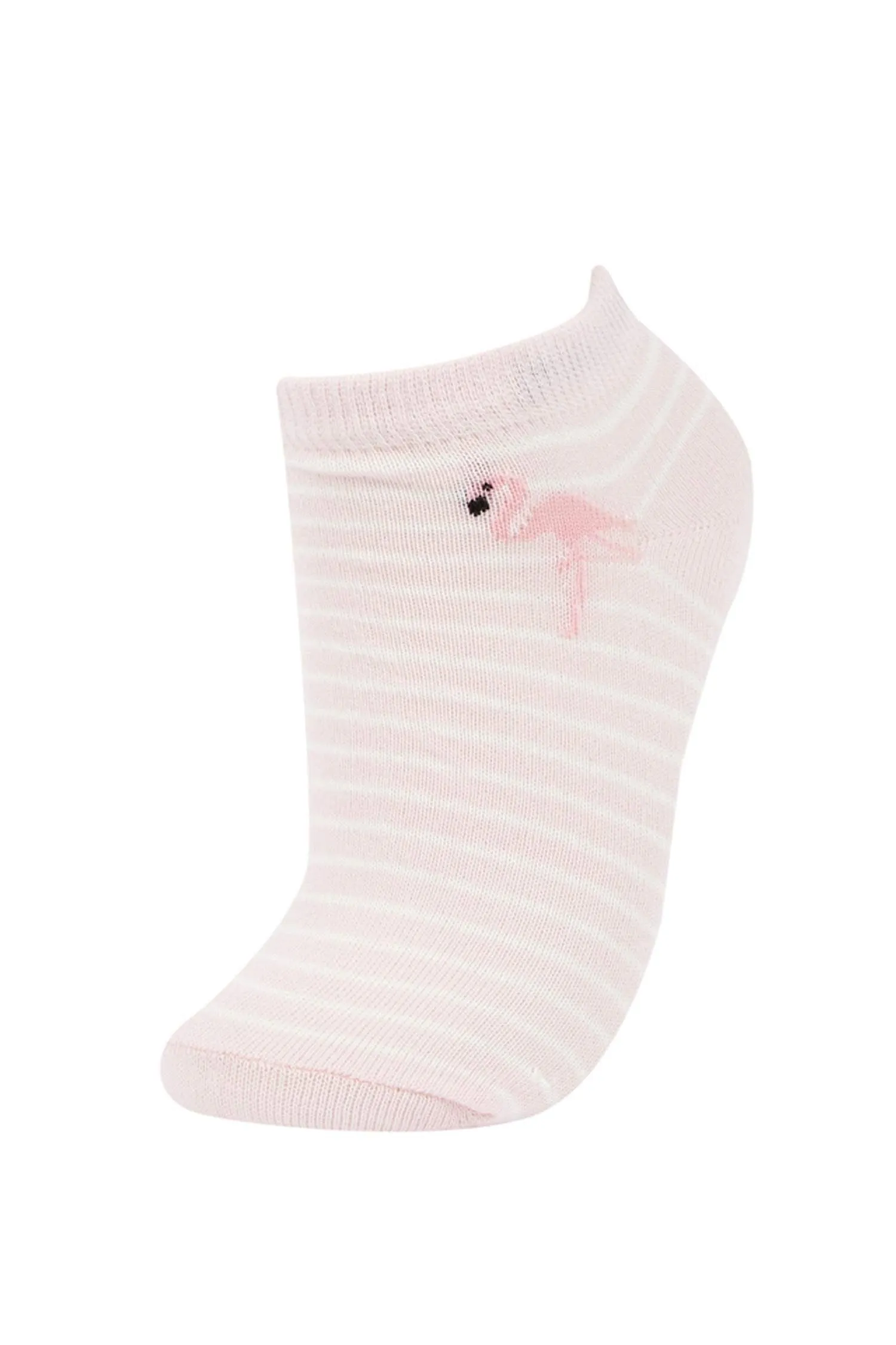 Girl 5 Pcs Cotton and Flamingo Printed Patik Socks