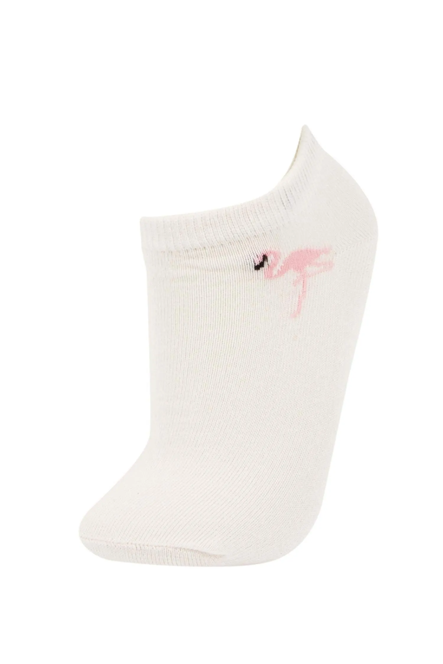 Girl 5 Pcs Cotton and Flamingo Printed Patik Socks