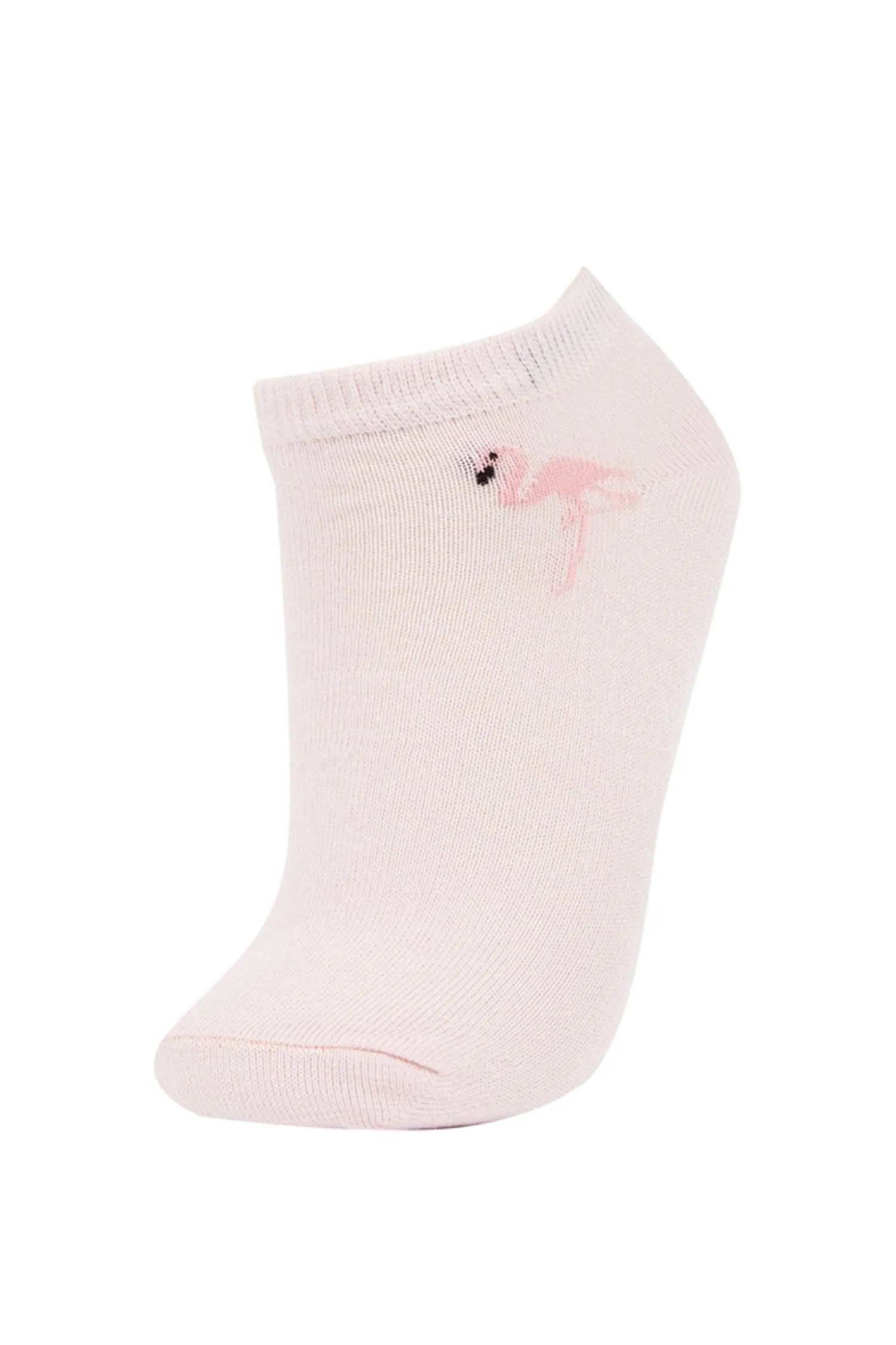 Girl 5 Pcs Cotton and Flamingo Printed Patik Socks