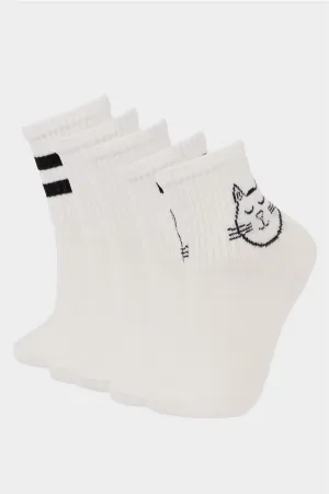 Girl Boy Comfortable Tired 5 Pcs Cotton Long Socks