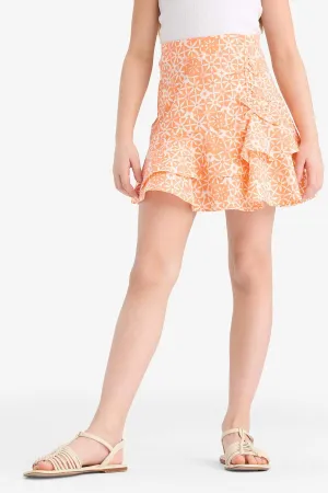 Girl Cotton Regular Fit Skirt