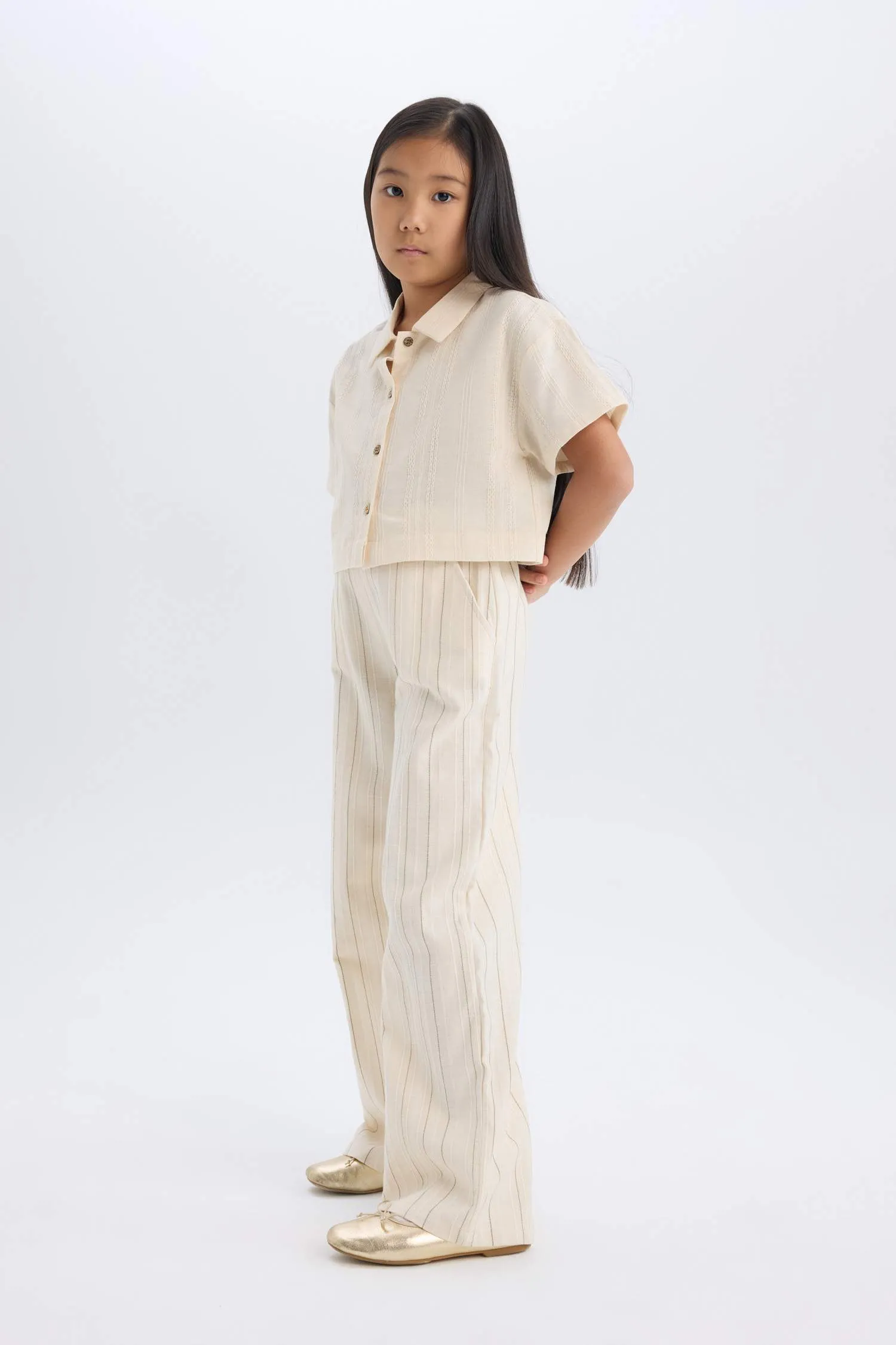 Girl Wide Leg Cotton Pants