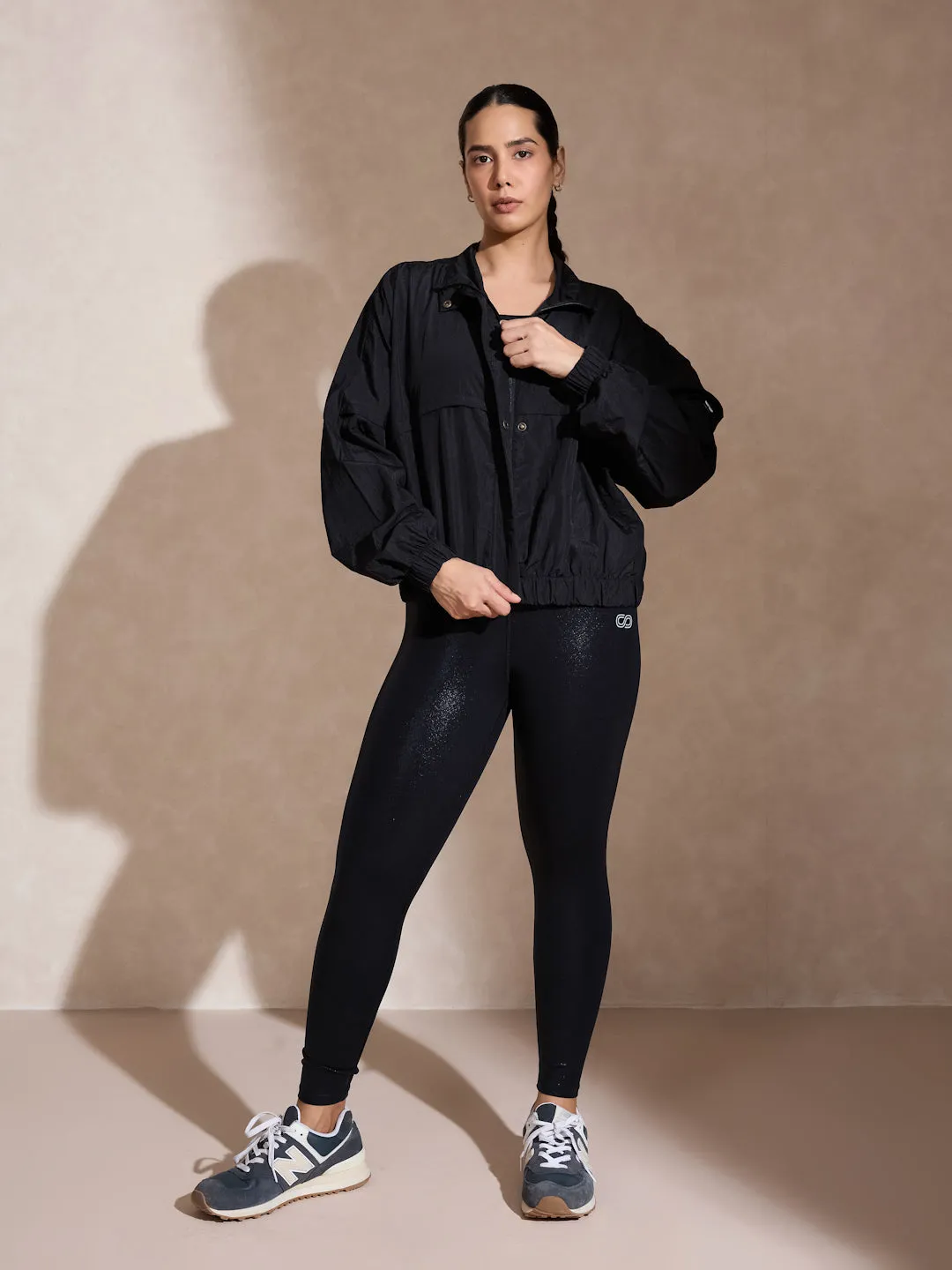 Gloss Bra & Ath Track Leggings Shiny Black