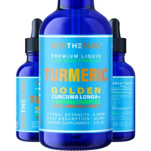 Golden Turmeric - Joint Pain Relief   Inflammation Reduce   Blood Vessel Clean Healthy Aging - Targeted Synergy All Natural 8 Herbal Extract Tincture - Curcumin w/Ginger Black Pepper Rosemary &amp; More