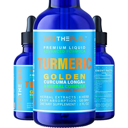 Golden Turmeric - Joint Pain Relief   Inflammation Reduce   Blood Vessel Clean Healthy Aging - Targeted Synergy All Natural 8 Herbal Extract Tincture - Curcumin w/Ginger Black Pepper Rosemary &amp; More