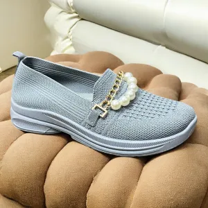 Grey pearl shoes