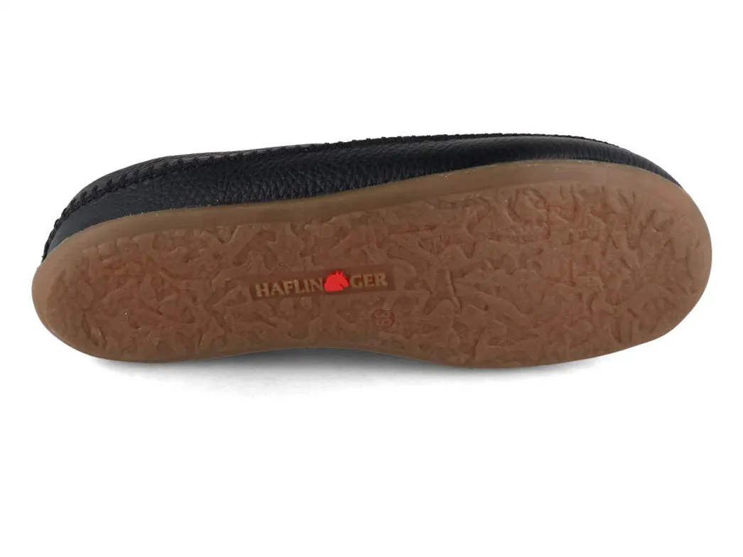 HAFLINGER Women Men leather Slippers 'Everest Softi', black