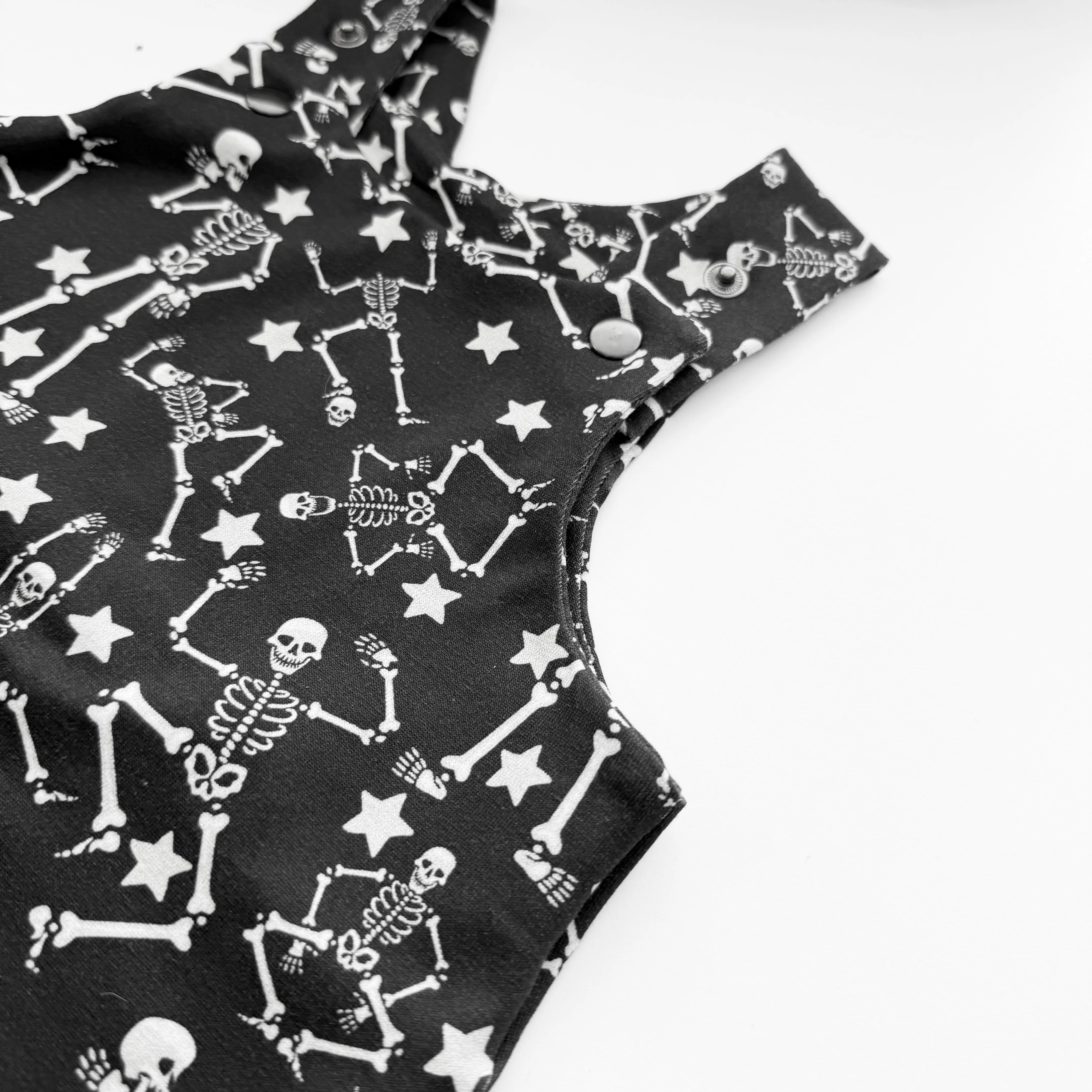 Halloween Skeleton Organic Dungarees | Kids Unisex Romper | Baby Dungarees