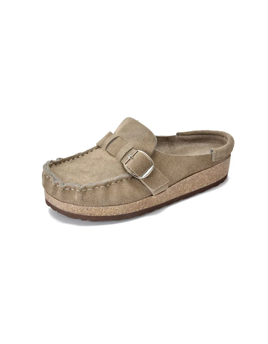 Handmade Real Leather Suede Clogs Slippers
