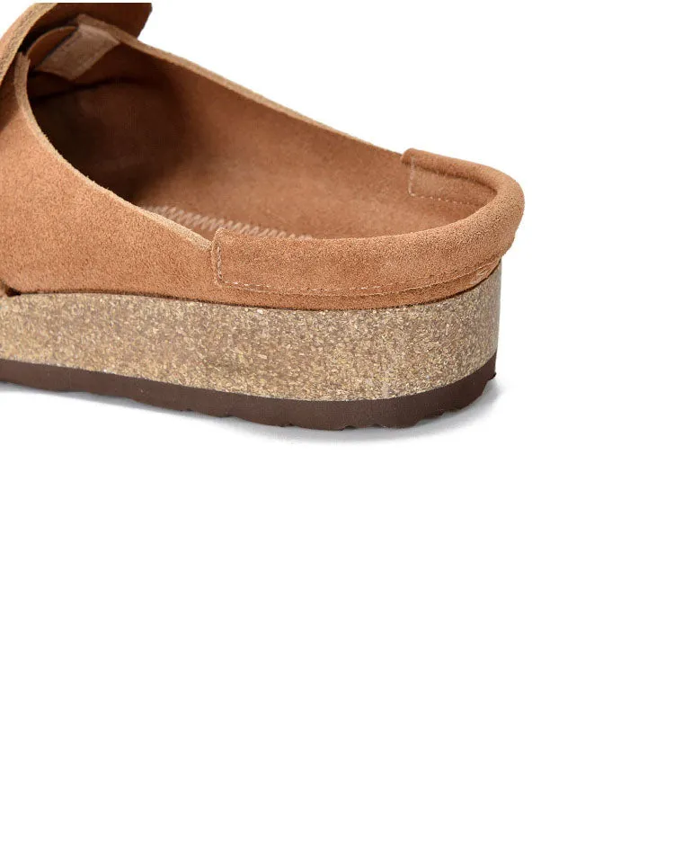 Handmade Real Leather Suede Clogs Slippers