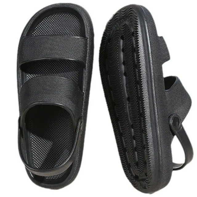 Harenc Slides for Women Men Double Thick Sole Pillow Slippers Bathroom Sandals
