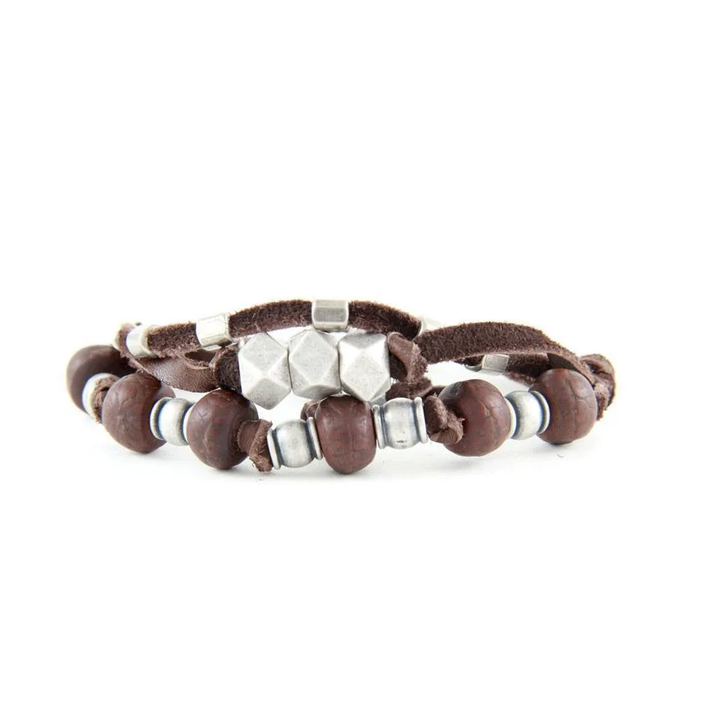 He Bodhi Bracelet in Brown and Silver