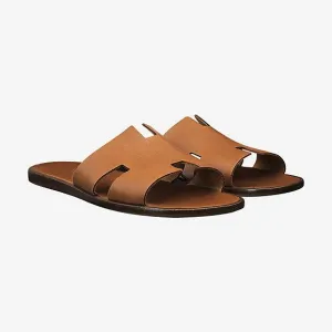 Hermes Paris Men Sandals Izmir Veau Brown