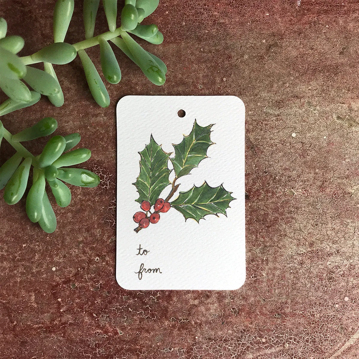 Holly Gift Tags, Set of 10