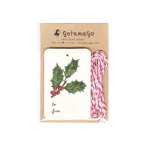 Holly Gift Tags, Set of 10