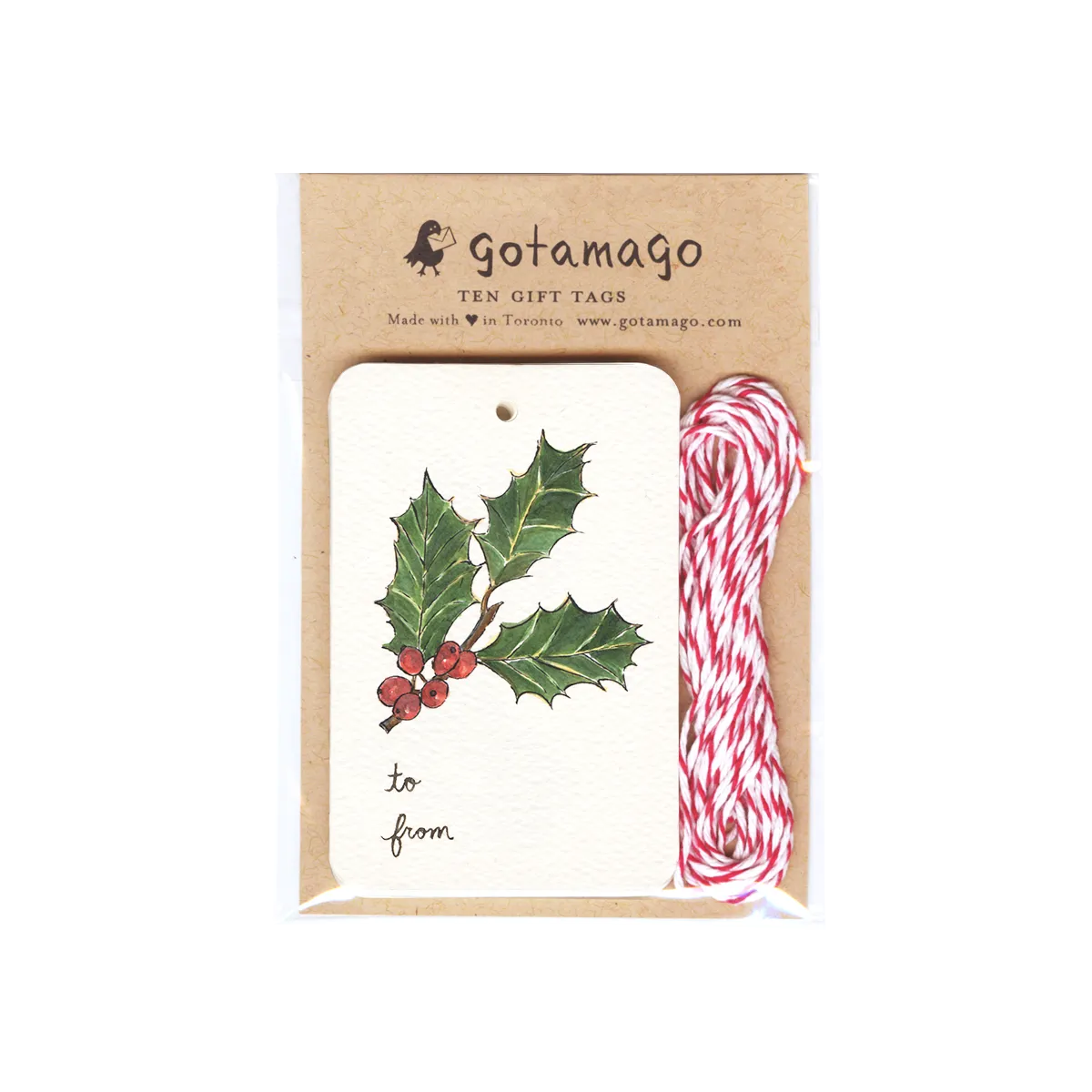 Holly Gift Tags, Set of 10