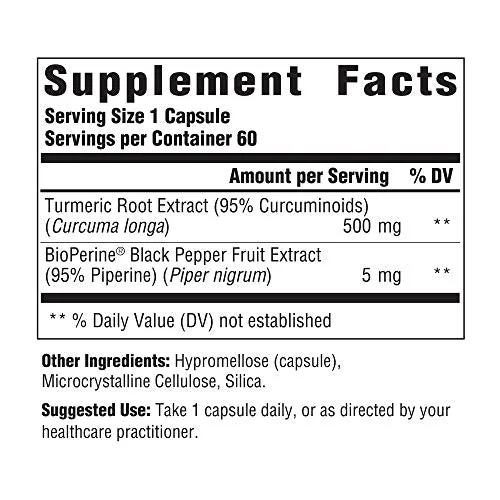INNATE Response Formulas - Respuesta Turmerica, Soporte para Respuesta Inflamatoria Saludable con Extracto de Pimienta BioPerina Negro, 60 Cápsulas