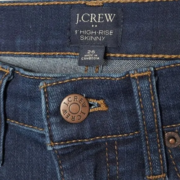 J Crew 9&quot; High Rise Skinny Jeans size 26