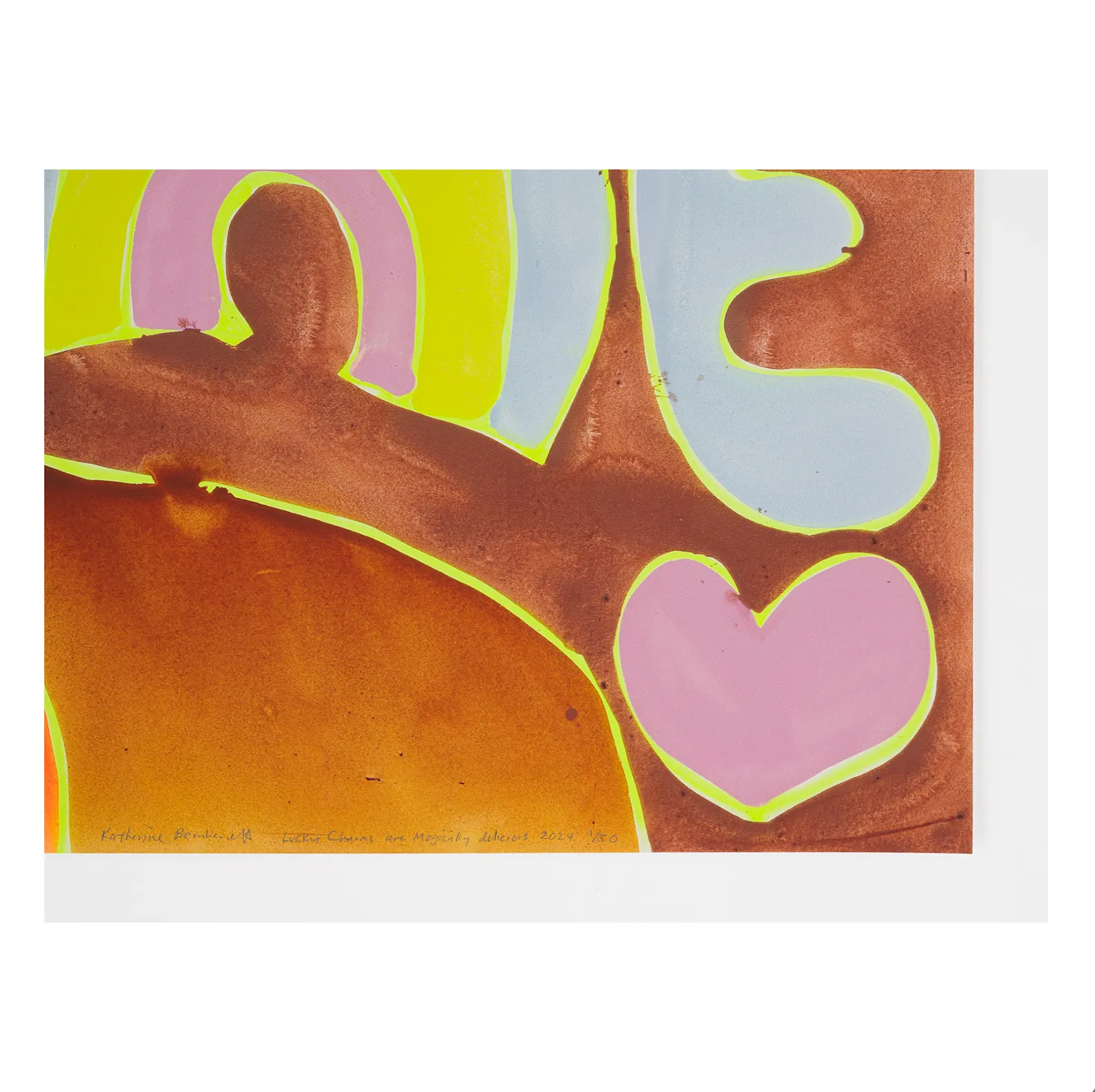 Katherine Bernhardt, Lucky Charms are Magically Delicious, 2024; Signed and Numbered Limited Edition Print