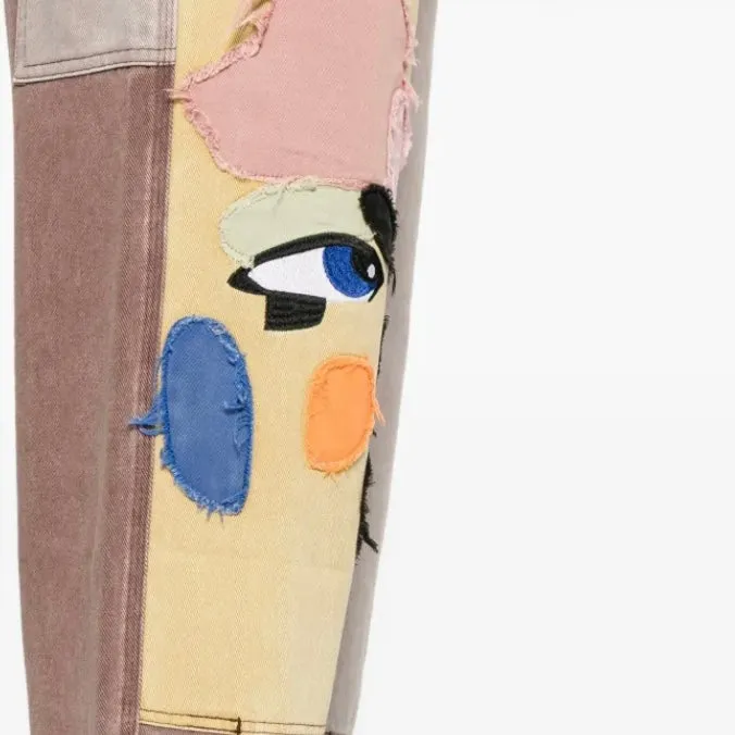 KID SUPER PATCHWORK FACE DOUBLE KNEE PANT