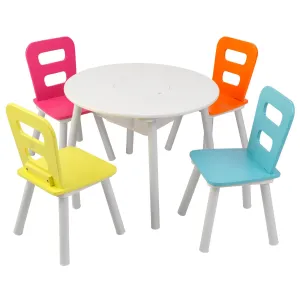 KidKraft Round Storage Table & 4 Chair Set - Highlighter