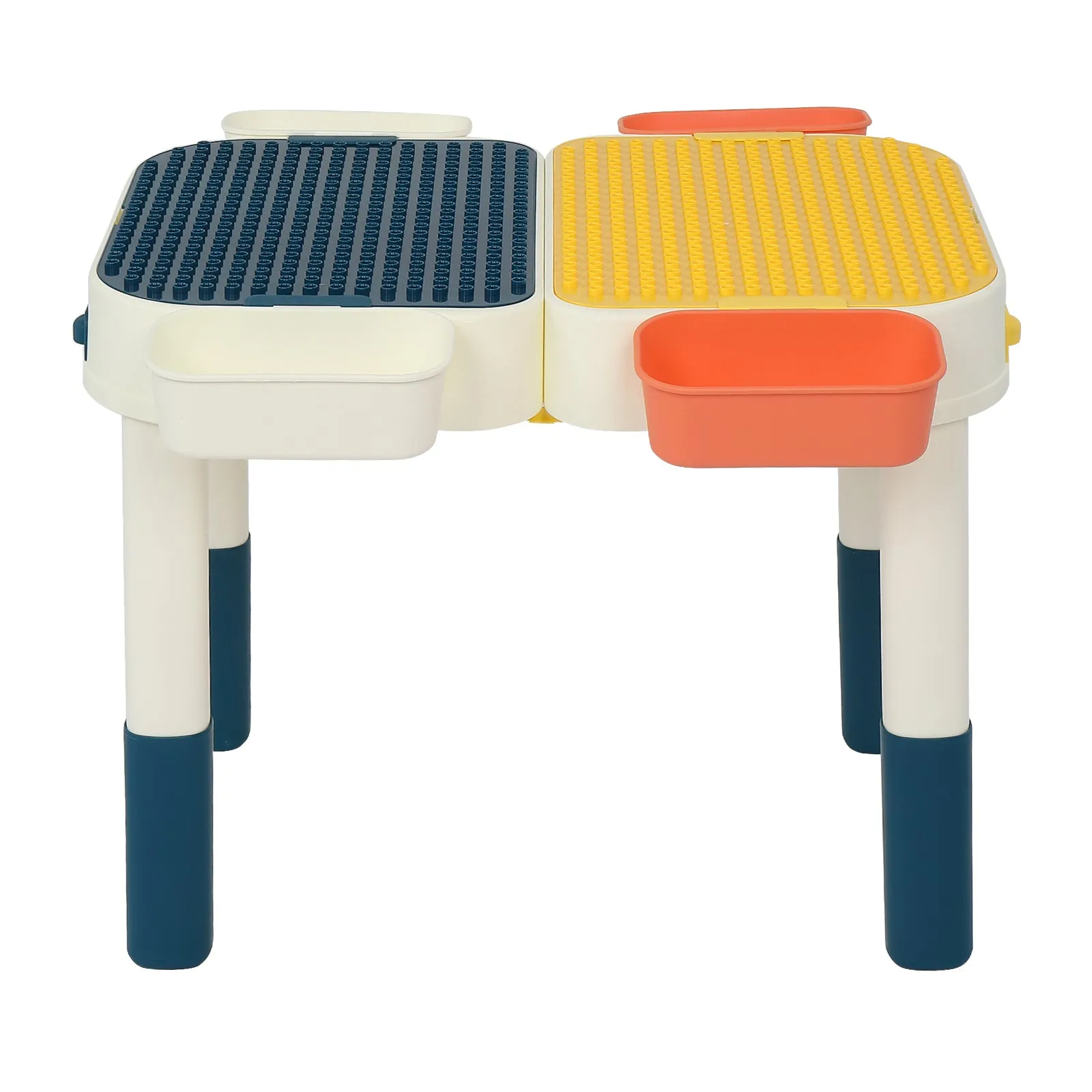 Kids Activity Table Set, Multi Activity Table Set with Storage Area, 60PCS Large Building Blocks
